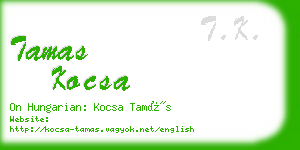 tamas kocsa business card